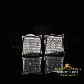 King Of Bling's 0.10ct Diamond Small 925 Sterling Silver For Women's & Men's White Kite Earrings