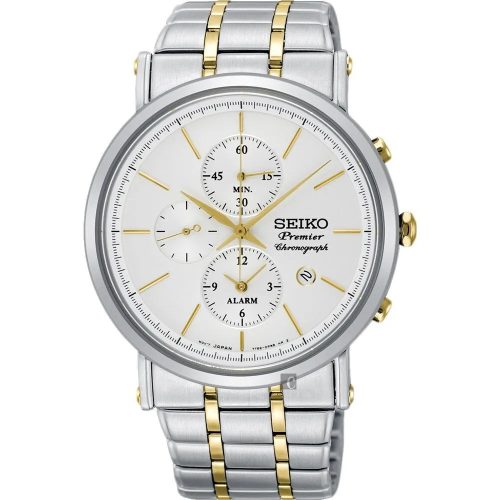 Seiko Premier Chronograph Quartz Alarm Men's Watch SNAF80P1